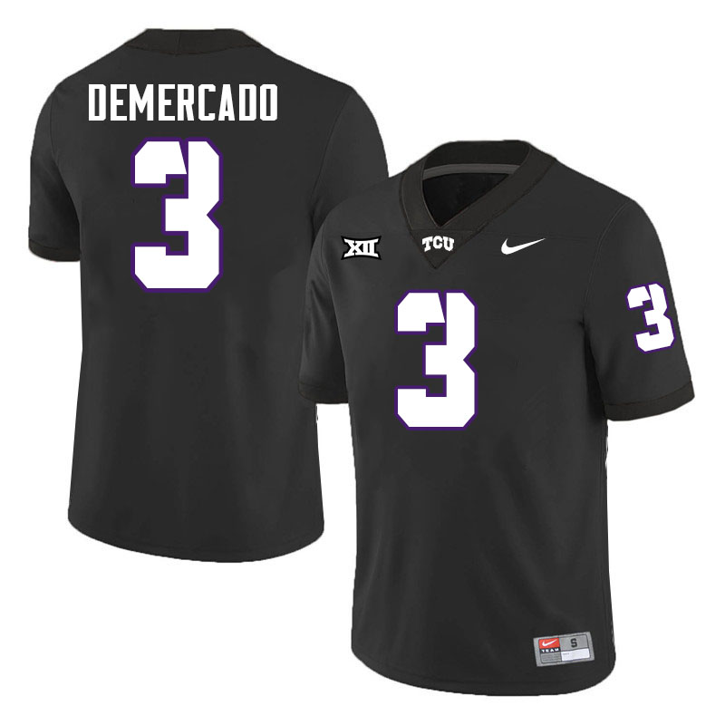 #3 Emari Demercado TCU Jersey,Texas Christian University Horned Frogs Football Jersey-Black